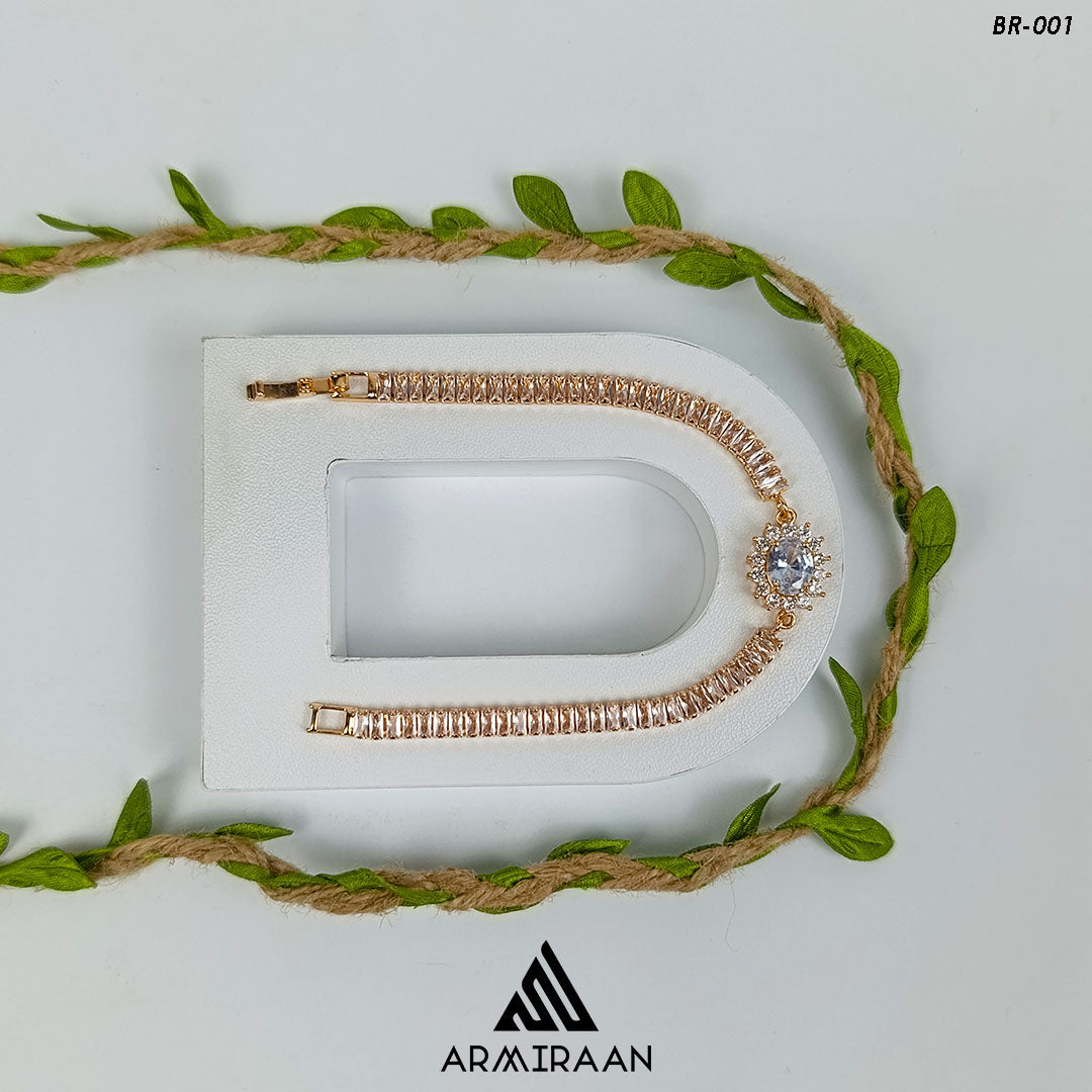 White Zircon Stone Bracelet