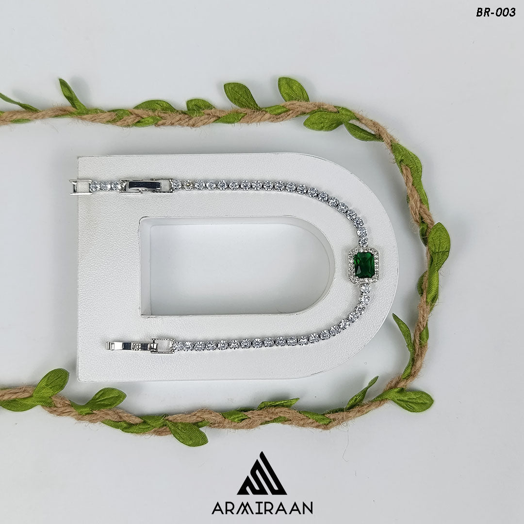 White & Green Zircon Stone Bracelet