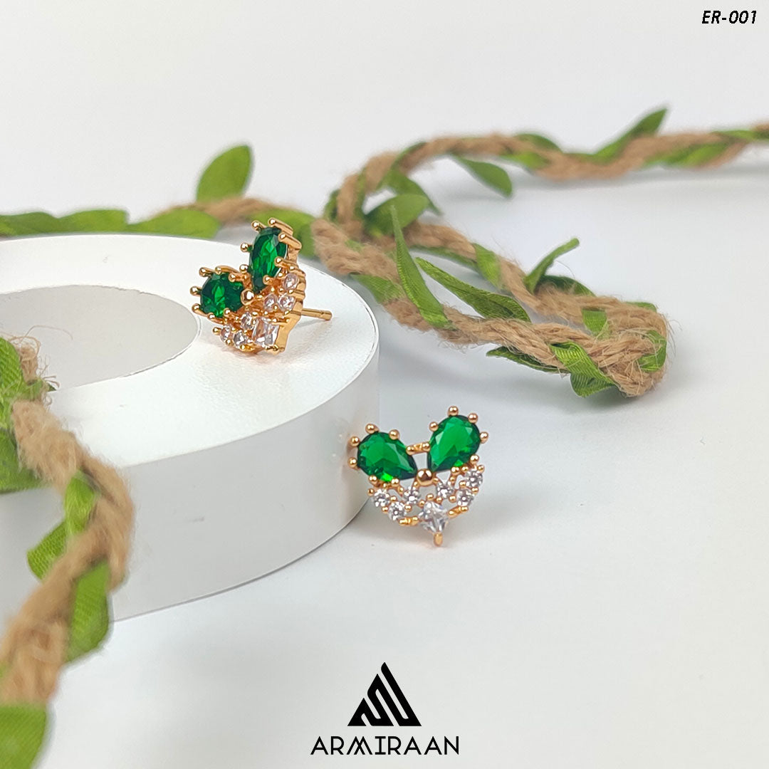 Green & White Zircon Studs