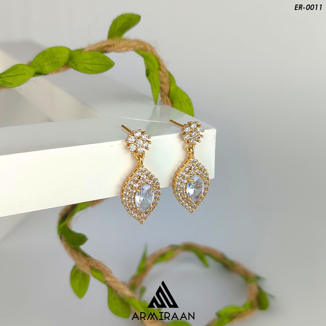 White Zircon Stone Earrings