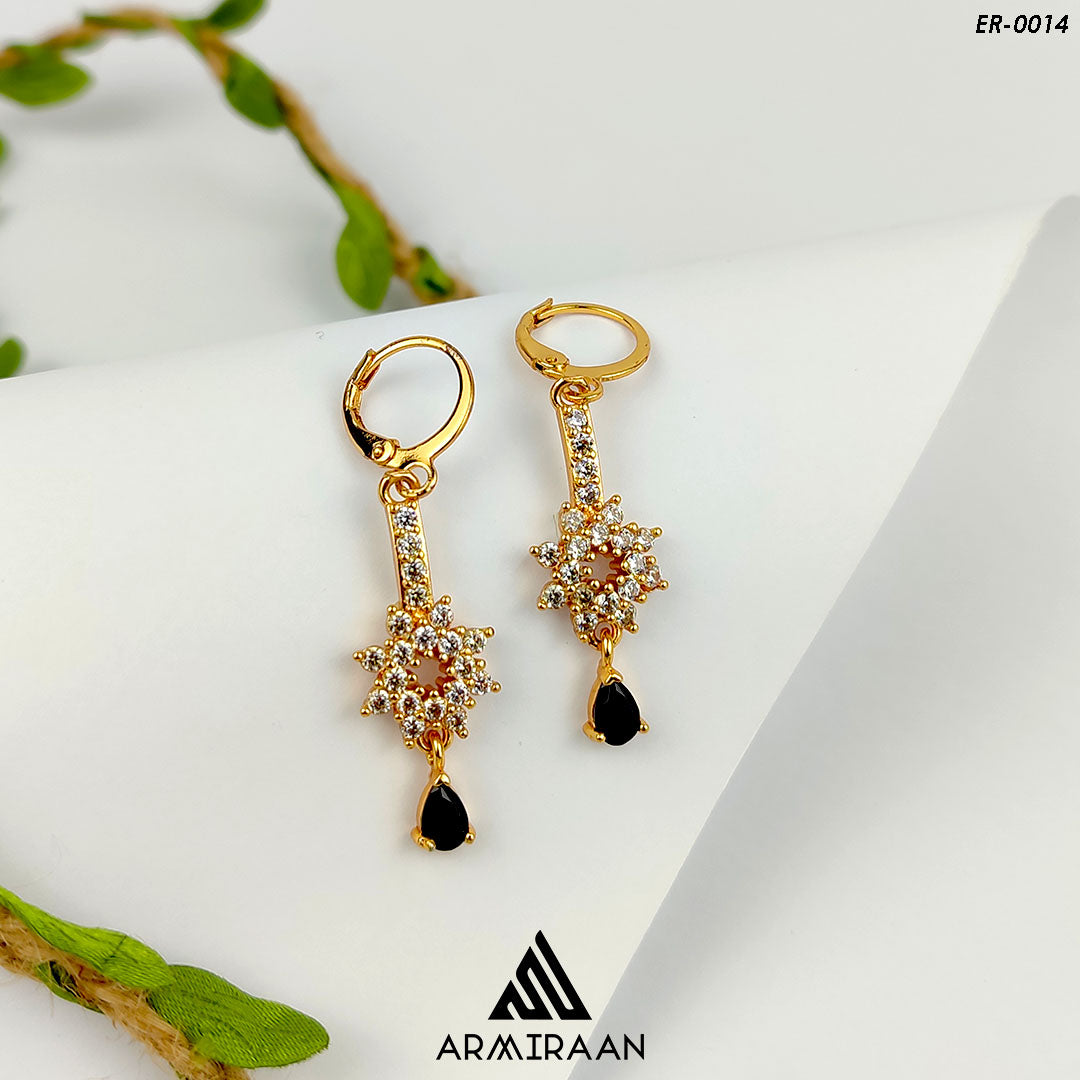 Black & White Zircon Stone Earrings