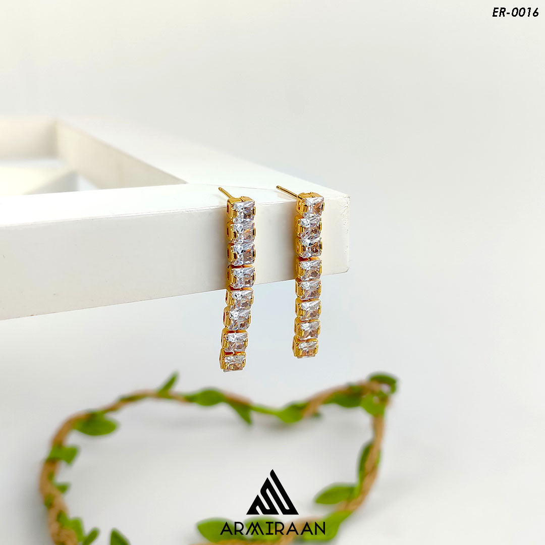 White Zircon Stone Earrings