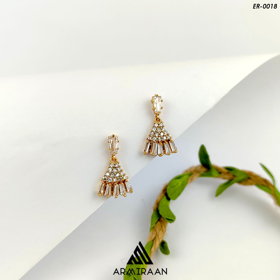 White Zircon Stone Earrings