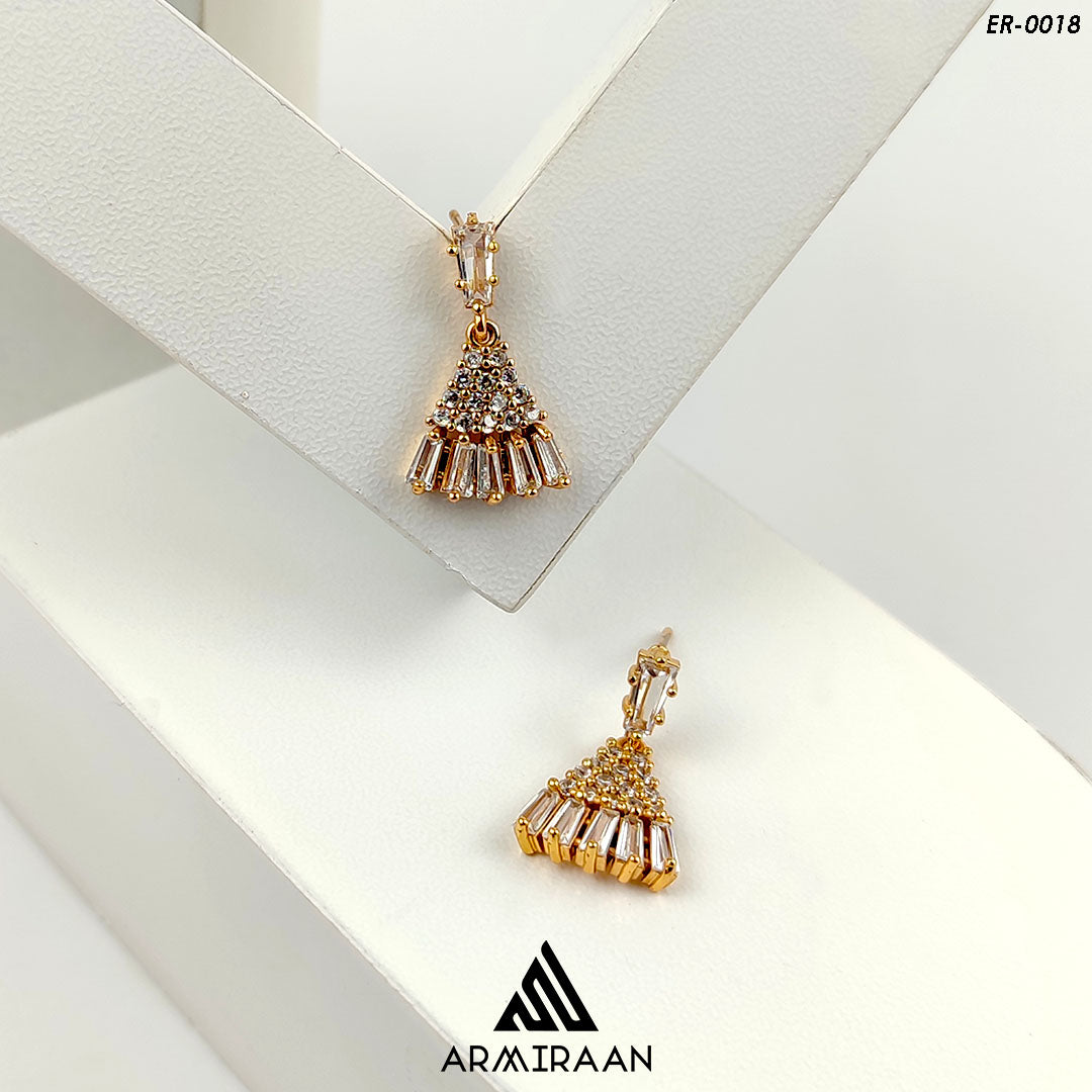 White Zircon Stone Earrings