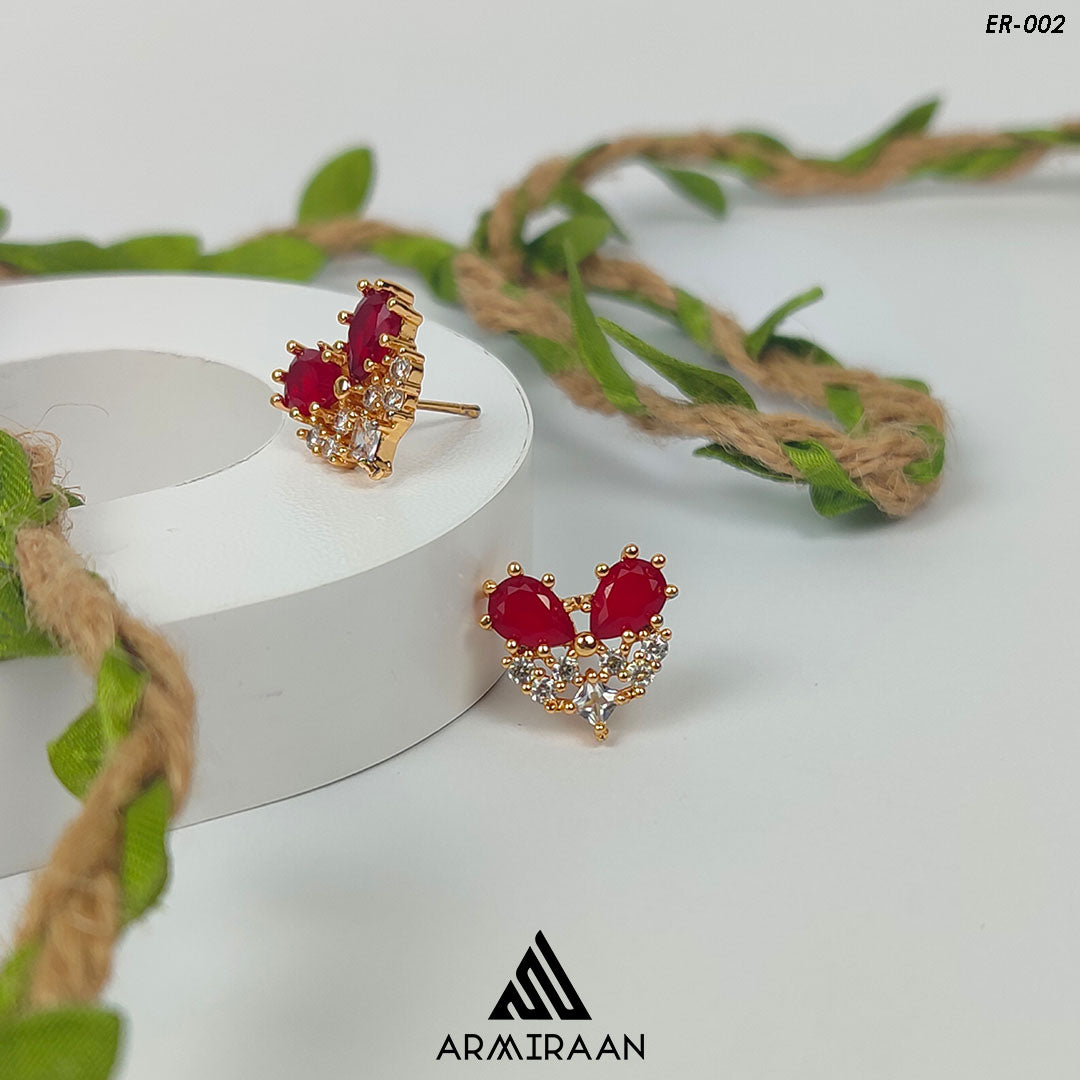 Red & White Zircon Studs