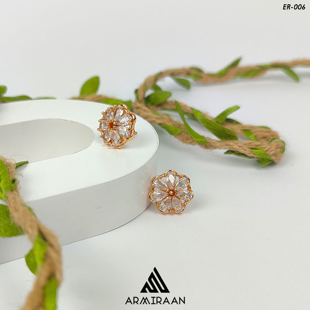 White Zircon Stone Studs