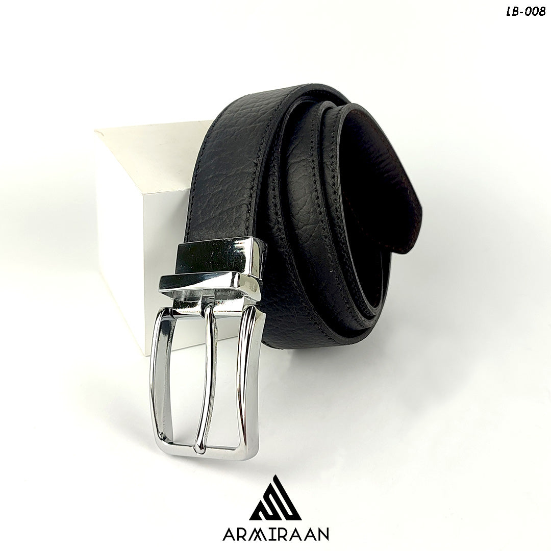 Black & Dark Brown Texture Reversible Belt
