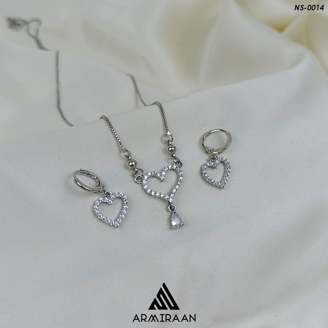 Silver Plated Zircon Stone Necklace Set