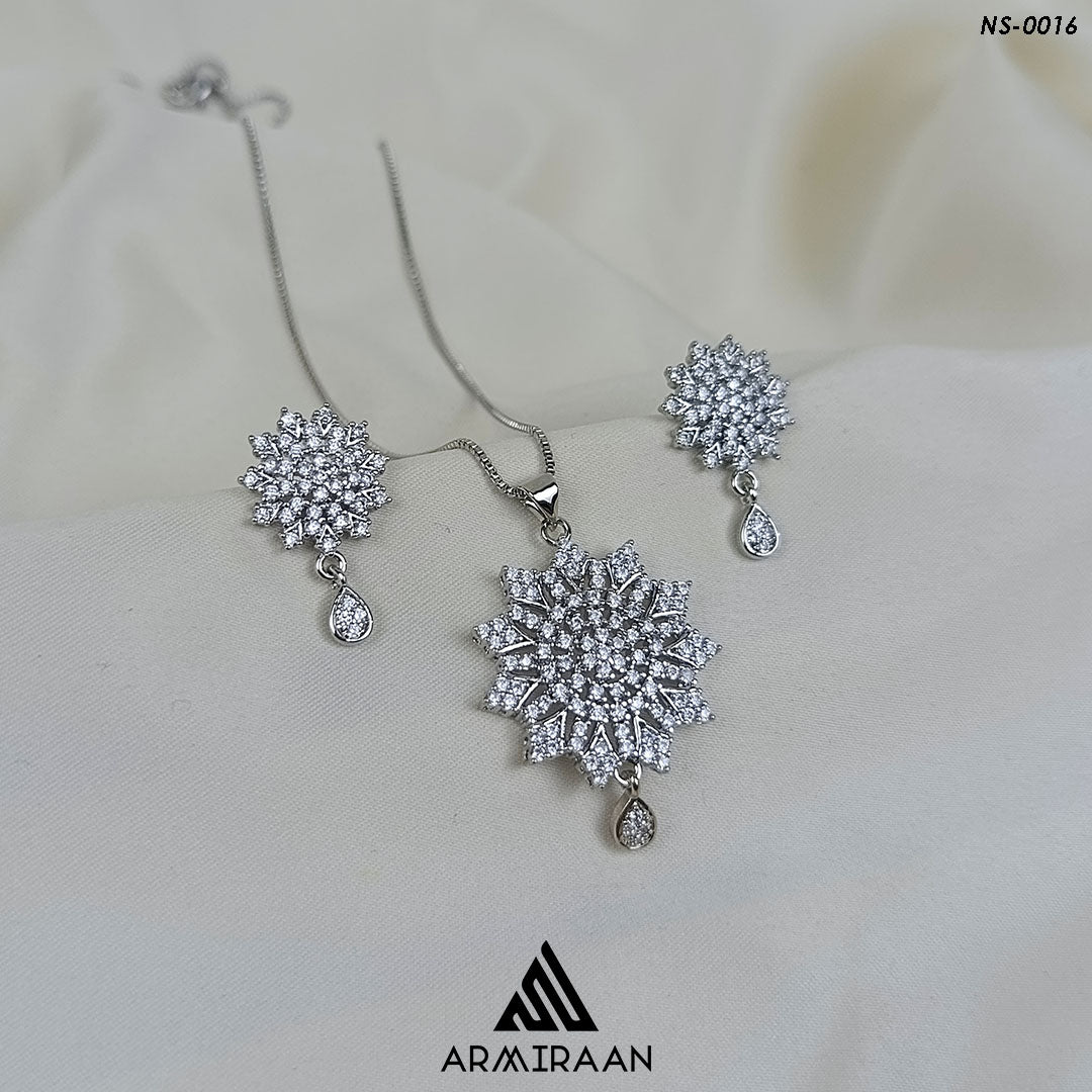 Silver Plated Zircon Stone Necklace Set