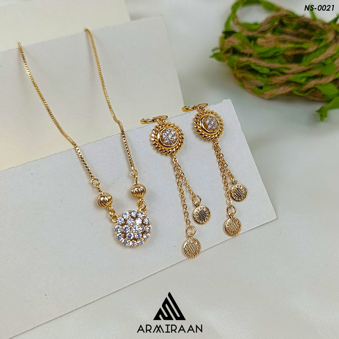 White Zircon Stone Necklace Set