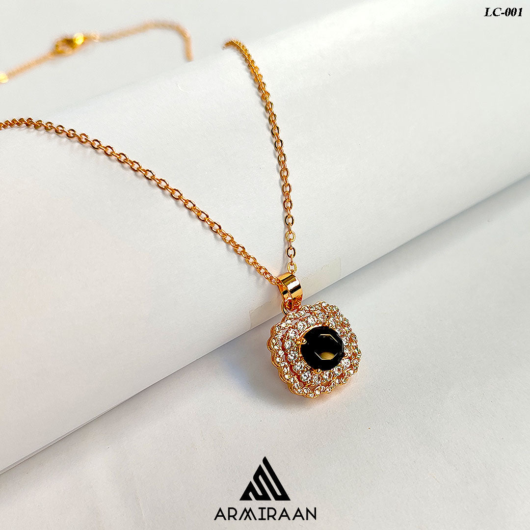 Black & White Zircon Stone Locket