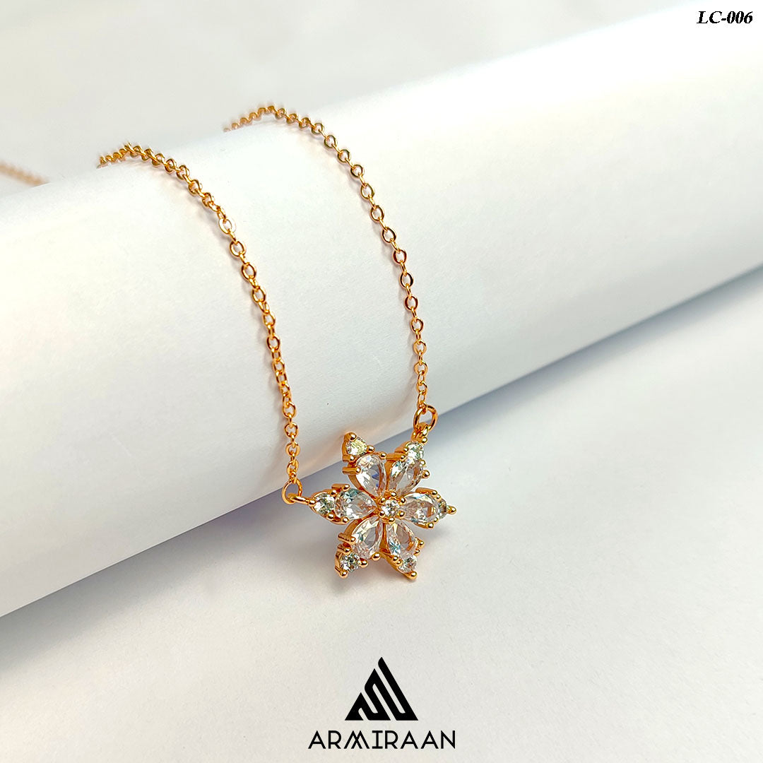 White Zircon Stone Flower Locket