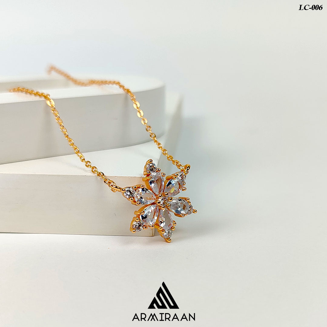 White Zircon Stone Flower Locket